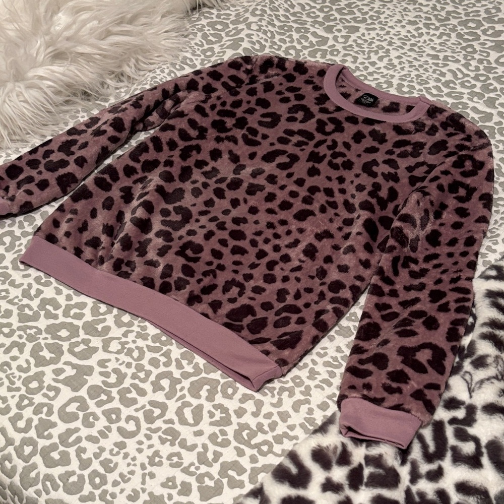 Cold Crush Purple Leopard Print Sweater